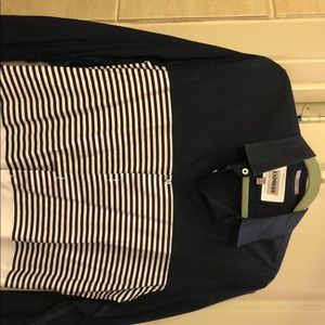 Navy/White button down like new